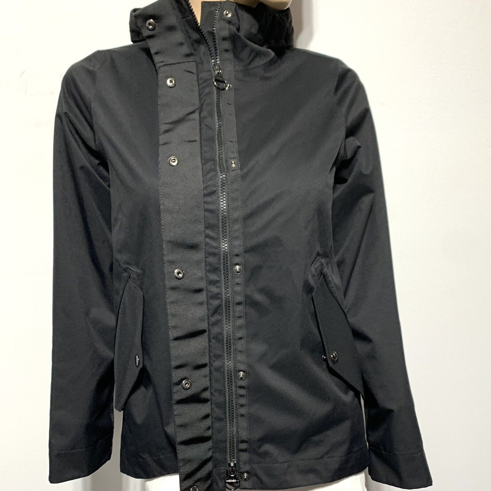 Athleta Sutro Jacket Black Size XS #657492 Hooded Zip Pockets Coated - Picture 4 of 14